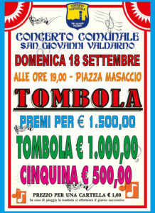 tombola 18 settembre 2016