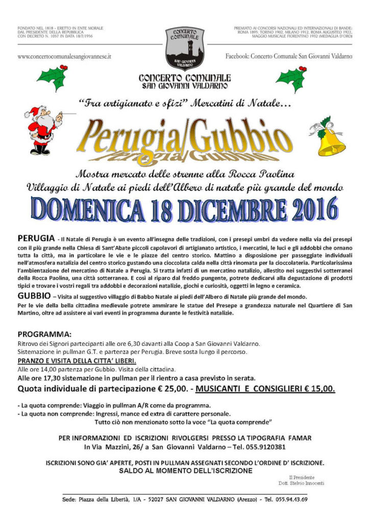 gita a Perugia e Gubbio 2016